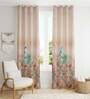 Beige Polyester Abstract 7 Ft Light Filtering Eyelet 1 Curtain