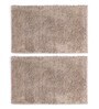 Manhattan Brown Polyester Solid Pattern 2 x 1 Feet AntiSkid Set of 2 Door Mats