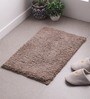 Manhattan Brown Polyester Solid Pattern 2 x 1 Feet AntiSkid Set of 2 Door Mats