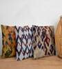 Multicolor Abstract Polyester Blend 16x16 Inches Cushion Covers (Set of 3)