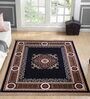 Multicolor Persian Polyester 4 ft x 6 ft Machine Made Carpet