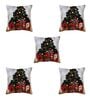 Multicolor Polyester Christmas Special 16x16 inches Cushion Covers (Pack of 5)