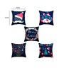 Multicolor Polyester Christmas Special 16x16 inches Cushion Covers (Pack of 5)