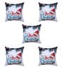 Multicolor Polyester Christmas Special 16x16 inches Cushion Covers (Pack of 5)