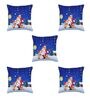 Multicolor Polyester Christmas Special 16x16 inches Cushion Covers (Pack of 5)