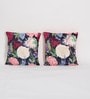 Multicolor Floral Bloom Polyester 16 x 16 Inches Cushion Covers (Set of 2)
