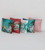 Multicolor Floral Polyester 16 x 16 Inch Cushion Covers (Set of 5)