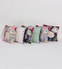 Multicolor Florals Polyester 16 x 16 Inches Cushion Covers (Set of 5)