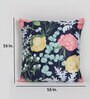 Blue Floral Polyester 16 x 16 Inches Cushion Covers (Set of 5)