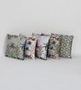 Grey Floral Polyester 16 x 16 Inches Cushion Covers (Set of 5)
