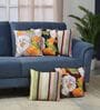 Multicolor Floral Polyester 16 x 16 Inches Cushion Covers (Set of 5)