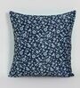 Blue Floral Polyester 16 x 16 Inches Cushion Covers (Set of 5)