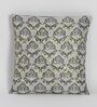 Grey Floral Polyester 16 x 16 Inches Cushion Covers (Set of 5)