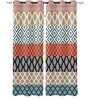 Multicolor Polyester Floral 5ft Light Filtering Eyelet 1 Window Curtain