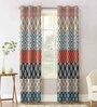 Multicolor Polyester Floral 5ft Light Filtering Eyelet 1 Window Curtain