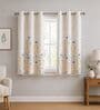 Multicolor Polyester Floral 5ft Room Darkening Eyelet Window Curtains (2 Pc)