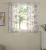 Multicolor Polyester Floral 5ft Sheer Eyelet Window Curtain