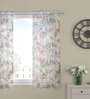 Multicolor Polyester Floral 5ft Sheer Eyelet Window Curtain