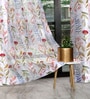 Multicolor Polyester Floral 5ft Sheer Eyelet Window Curtain