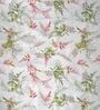 White Floral Polyester 9 Ft Semisheer Eyelet Door Curtains (Set of 2)