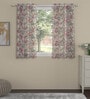 Multicolor Polyester Floral 5ft Sheer Eyelet (2 pc) Window Curtains