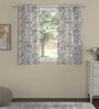 Multicolor Polyester Floral 5ft Sheer Eyelet (2 pc) Window Curtains