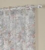 Multicolor Polyester Floral 5ft Sheer Eyelet (2 pc) Window Curtains