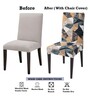 Multicolor Polyester Geometric Stretchable Chair Covers (Pack of 4)
