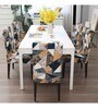 Multicolor Polyester Geometric Stretchable Chair Covers (Pack of 4)