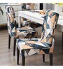 Multicolor Polyester Geometric Stretchable Chair Covers (Pack of 4)