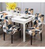 Multicolor Polyester Geometric Stretchable Chair Covers (Pack of 4)