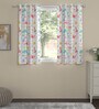 Multicolor Polyester Abstract 5ft Semisheer Eyelet (2 pc) Window Curtains