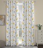 Multicolor Polyester Abstract 7ft Semisheer Eyelet (2 Pc) Door Kids Curtain