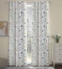 Multicolor Polyester Abstract 7ft Semisheer Eyelet (2 Pc) Door Curtains