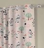 Multicolor Polyester Abstract 9ft Semisheer Eyelet (2 pc) Long Door Curtains