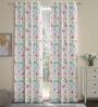 Multicolor Polyester Abstract 9ft Semisheer Eyelet (2 pc) Long Door Curtains