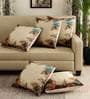 Multicolour Jute Nature 16x16 inches Cushion Cover (5Pc)