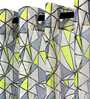 Multicolor Geometric Polyester 9 Ft Sheer Eyelet Door Curtains (Set of 2)