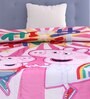 Pink Polyester Kids Printed Single Bed Comforter