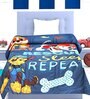 Blue Polyester Kids Printed Single Bed Comforter