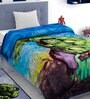 Blue Polyester Kids Printed Single Bed Comforter