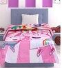 Pink Polyester Kids Printed Single Bed Comforter