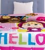 Pink Polyester Kids Printed Single Bed Comforter