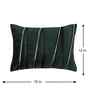 Green Polyester Striped 12X18 Inches Cushion Cover