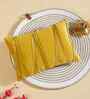 Yellow Polyester Striped 12X18 Inches Cushion Cover