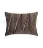 Brown Polyester Striped 12X18 Inches Cushion Cover