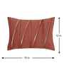 Peach Polyester Striped 12X18 Inches Cushion Cover