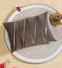 Brown Polyester Striped 12X18 Inches Cushion Cover