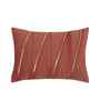 Peach Polyester Striped 12X18 Inches Cushion Cover