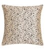 Golden Textured Polyester 16 x 16 Inch Cushion Cover (Set of 2)